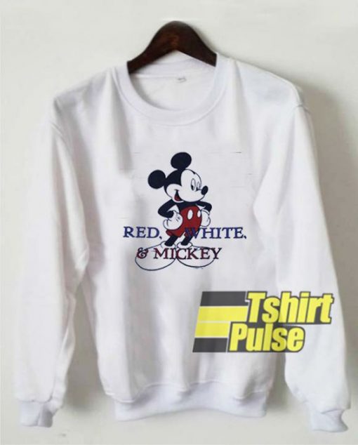 Vintage Red White n Mickey sweatshirt