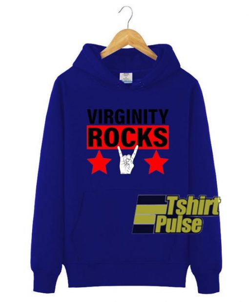 Virginity Rocks Hand Sign hooded sweatshirt clothing unisex