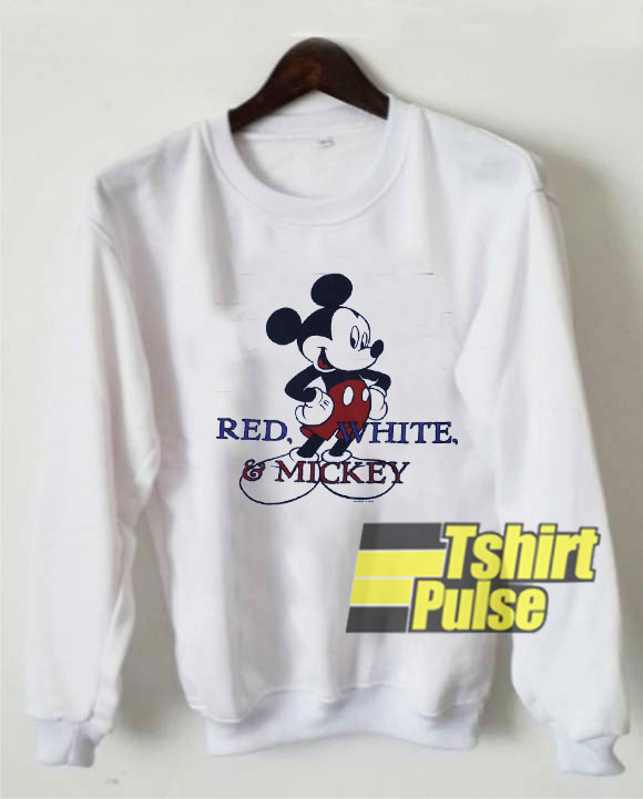 Vtg Red White Mickey sweatshirt