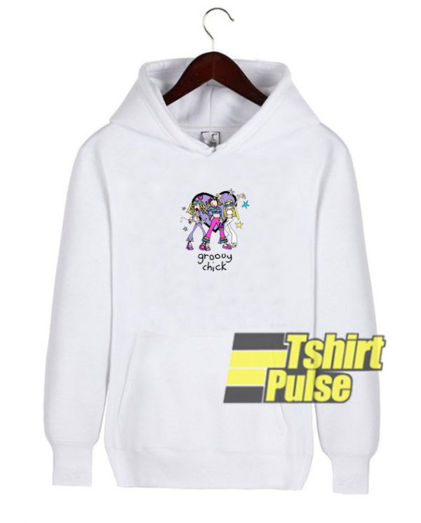Groovy Chick Print hooded sweatshirt clothing unisex hoodie