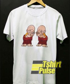 Twin Little Monk Print t-shirt for men and women tshirt