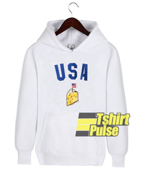 USA Flag Cheese hooded sweatshirt clothing unisex hoodie