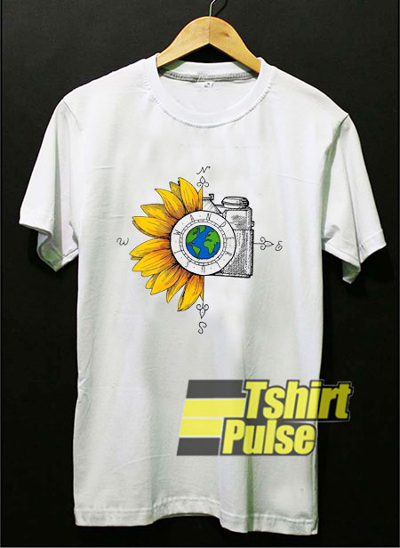 Wanderlust Camera And Sunflower t-shirt for men and women tshirt