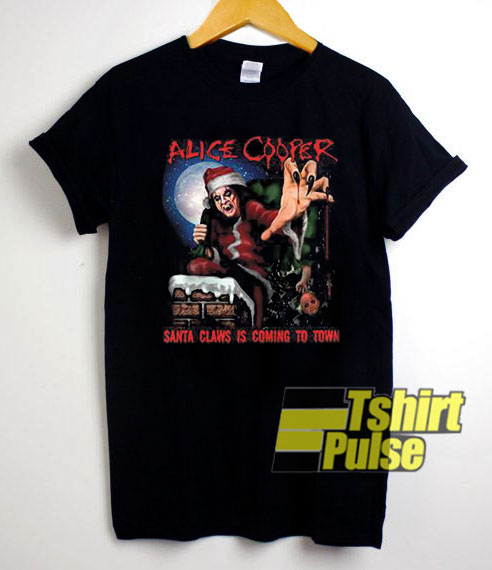 Alice Cooper Santa Claws Christmas t-shirt for men and women tshirt