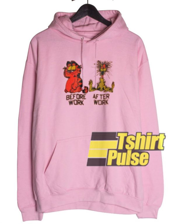 Garfield Before n After Work hooded sweatshirt clothing unisex hoodie