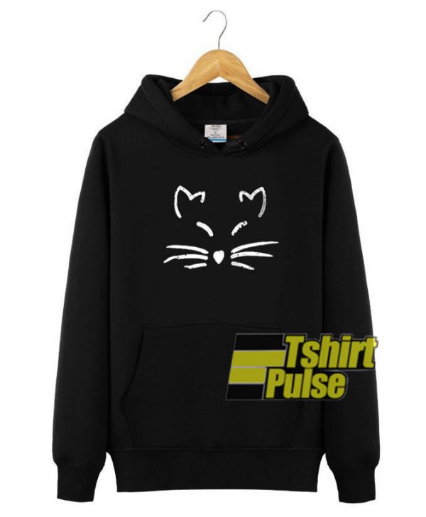 Harajuku Cat Face hooded sweatshirt clothing unisex hoodie