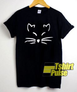 Harajuku Cat Face t-shirt for men and women tshirt