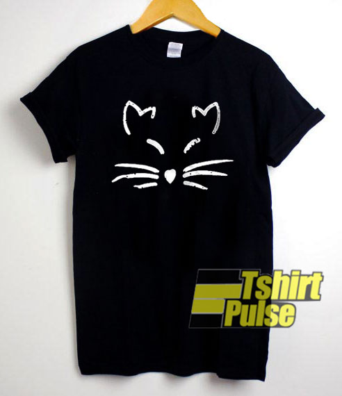 Harajuku Cat Face t-shirt for men and women tshirt
