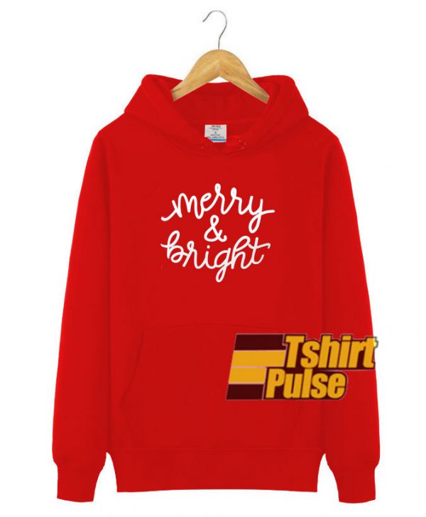 Merry & Bright hooded sweatshirt clothing unisex hoodie
