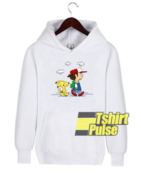 Snoopy n Charlie was Pikachu hooded sweatshirt clothing unisex hoodie