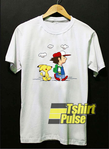 Snoopy n Charlie was Pikachu t-shirt for men and women tshirt