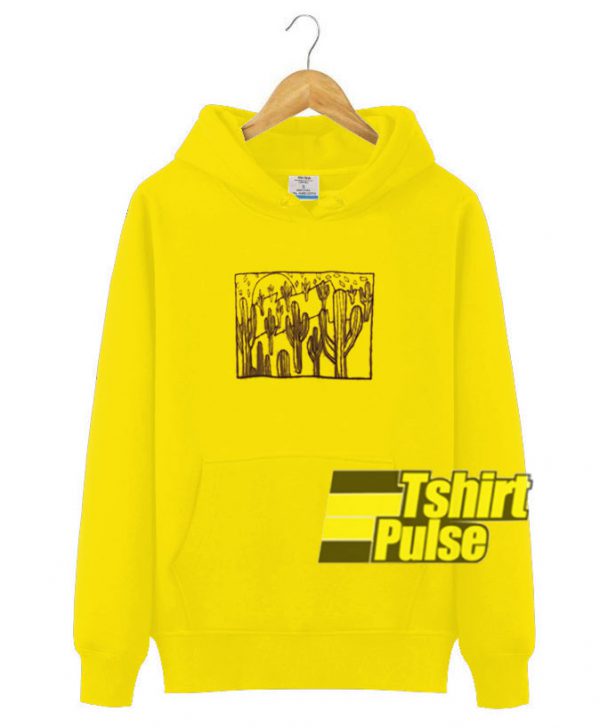 Yellow Cactus Graphic hooded sweatshirt clothing unisex hoodie