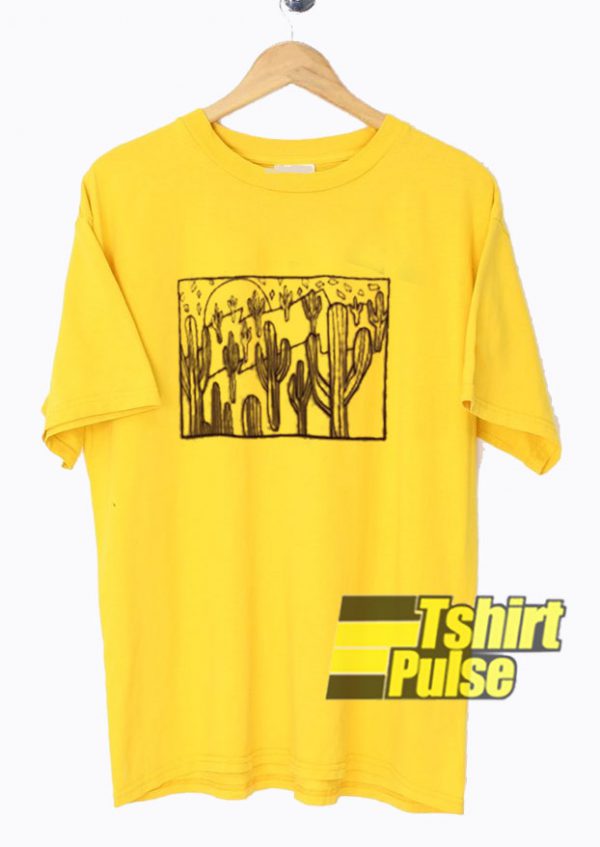 Yellow Cactus Graphic t-shirt for men and women tshirt