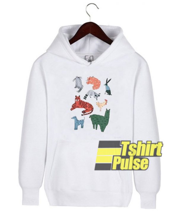 Animal Zoo Print hooded sweatshirt clothing unisex hoodie