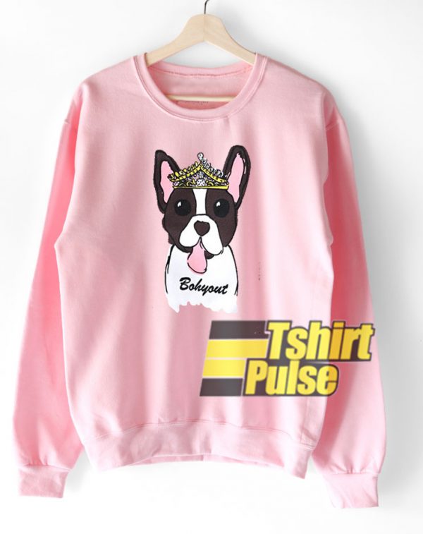 Cute Crown Dog Printed sweatshirt
