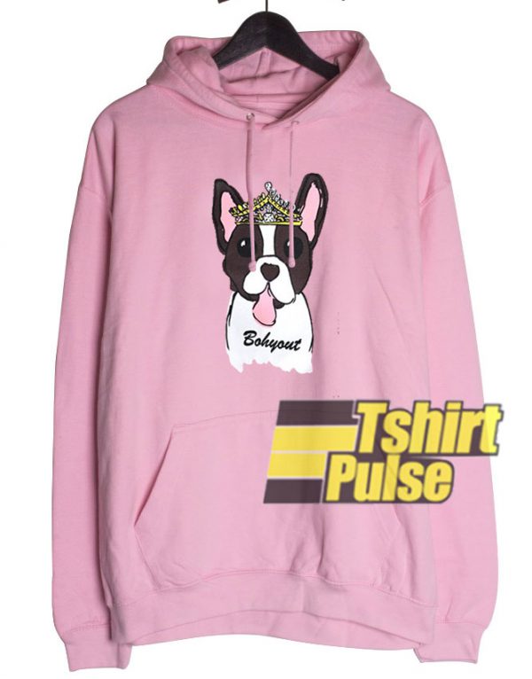 Cute Crown Dog Printed hooded sweatshirt clothing unisex hoodie