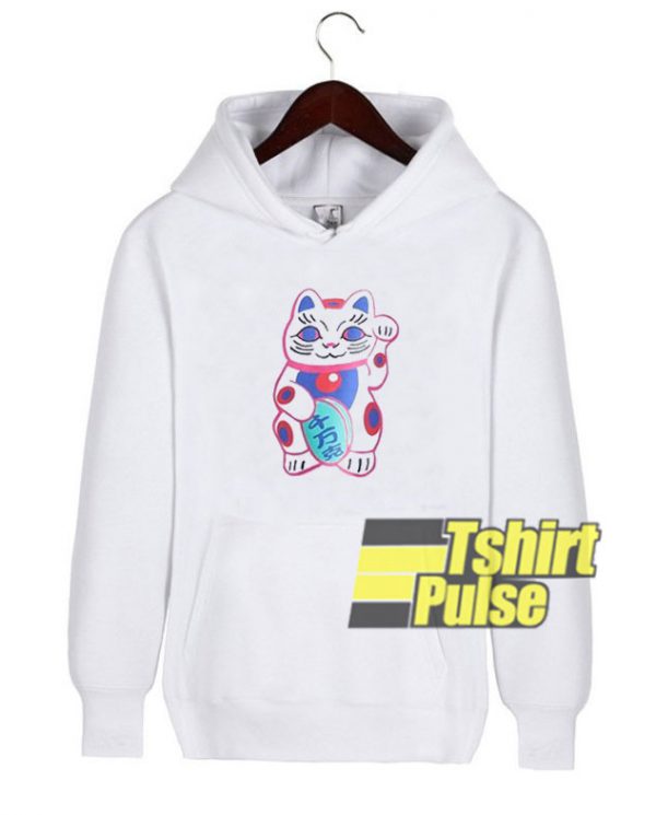 Cute Lucky Cat hooded sweatshirt clothing unisex hoodie