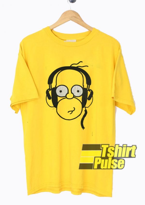 Homer Wearing Earphone t-shirt for men and women tshirt