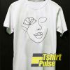 Line Art Face Flower t-shirt for men and women tshirt
