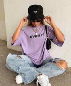 Over It Letter t-shirt for men and women tshirt