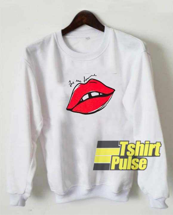 Red Lip Letters Print sweatshirt
