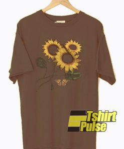 Sunflower With Butterfly t-shirt for men and women tshirt