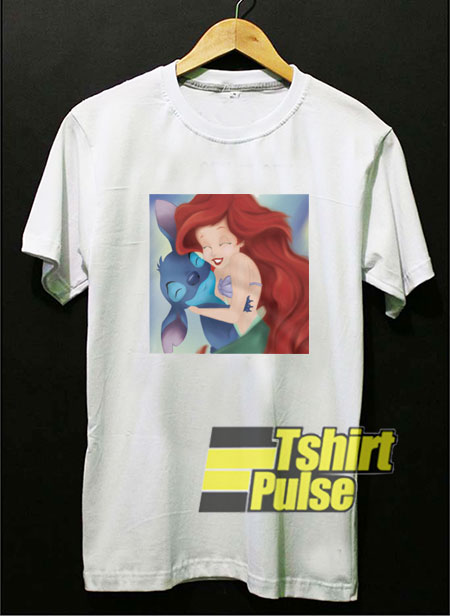 Ariel and Stitch Hugging t-shirt for men and women tshirt