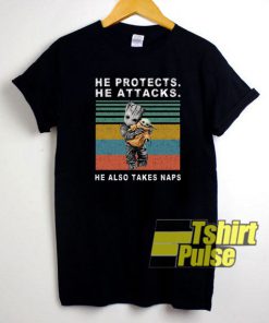 Baby Yoda He Protects He Attacks t-shirt for men and women tshirt