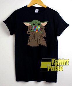 Baby Yoda Hug Autism Heart t-shirt for men and women tshirt
