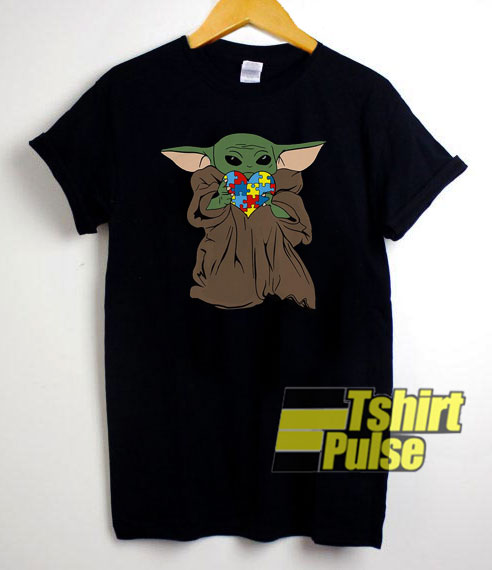 Baby Yoda Hug Autism Heart t-shirt for men and women tshirt