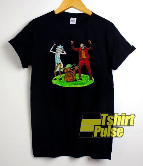 Baby Yoda Rick And Joker Dance t-shirt for men and women tshirt