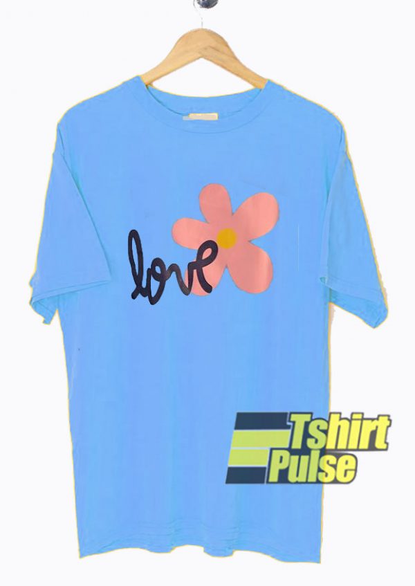 Love Flower Print t-shirt for men and women tshirt
