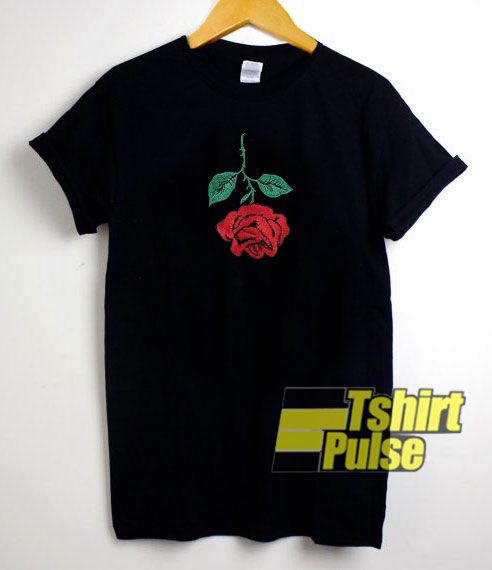 Mirror Horizontal Rose Print t-shirt for men and women tshirt