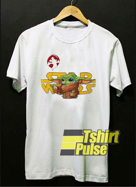 Star Wars Baby Yoda Holding Mickey Balloon t-shirt for men and women tshirt