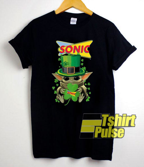 Baby Yoda Sonic Shamrock t-shirt for men and women tshirt