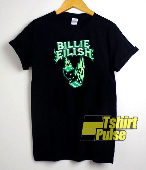 Billie Eilish Green Flame Dice t-shirt for men and women tshir