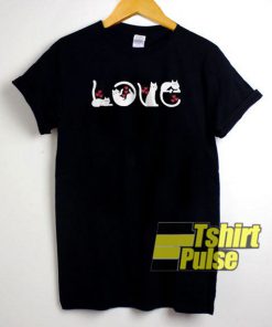 Cat Love Valentine Print t-shirt for men and women tshirt