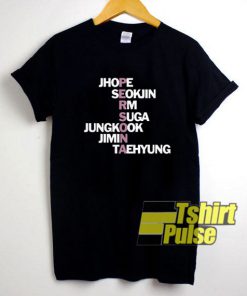 Name Of Member BTS t-shirt for men and women tshirt