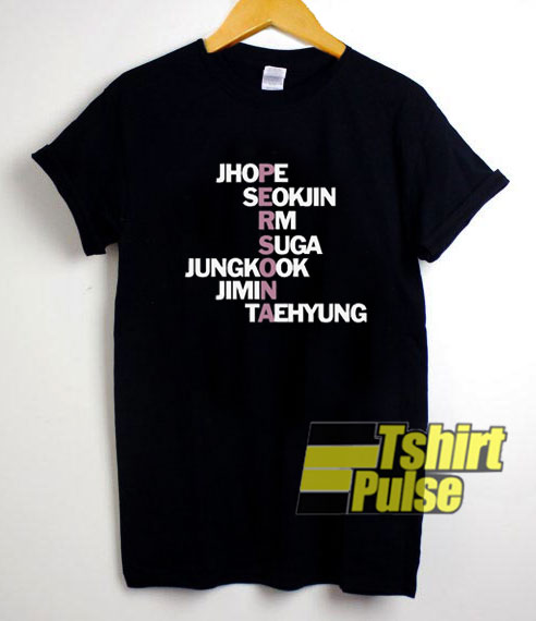 Name Of Member BTS t-shirt for men and women tshirt
