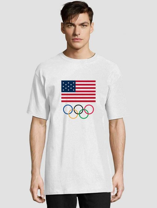 USA Flag Olympic Rings t-shirt for men and women tshirt