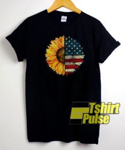 American Flag Sunflower t-shirt for men and women tshirt