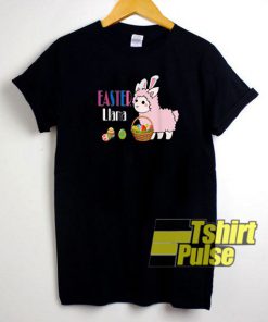 Llama Bunny Basket Eggs Easter t-shirt for men and women tshirt