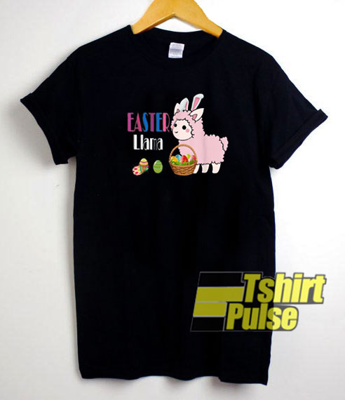 Llama Bunny Basket Eggs Easter t-shirt for men and women tshirt