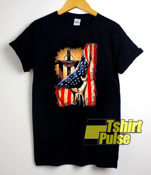 American Flag Cross Jesus Faith t-shirt for men and women tshirt