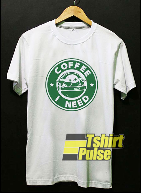 Baby Yoda I Need Coffee Logo t-shirt for men and women tshirt