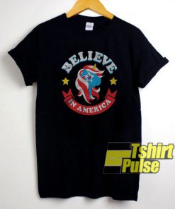 Believe in America Funny Cartoon t-shirt for men and women tshirt