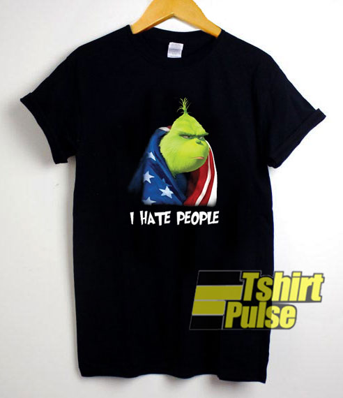 Grinch And America Flag I Hate People t-shirt for men and women tshirt