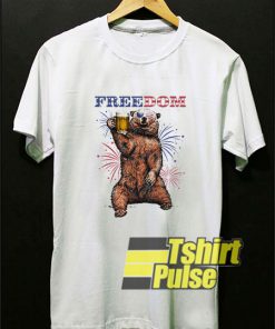 Bear Drinking Beer Freedom t-shirt for men and women tshirt