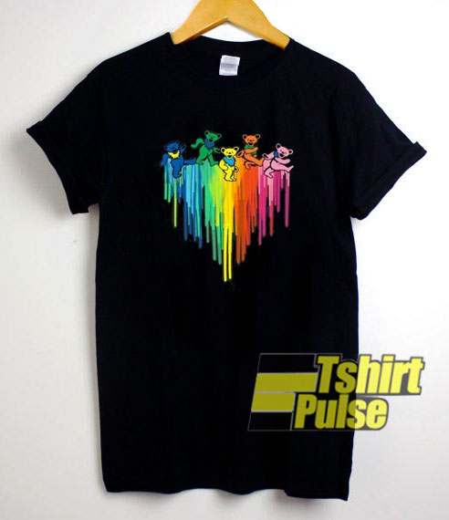Bear Gift Rainbow Melted t-shirt for men and women tshirt