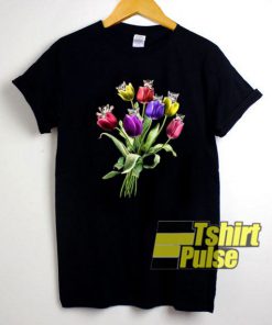 Cats On Tulip t-shirt for men and women tshirt